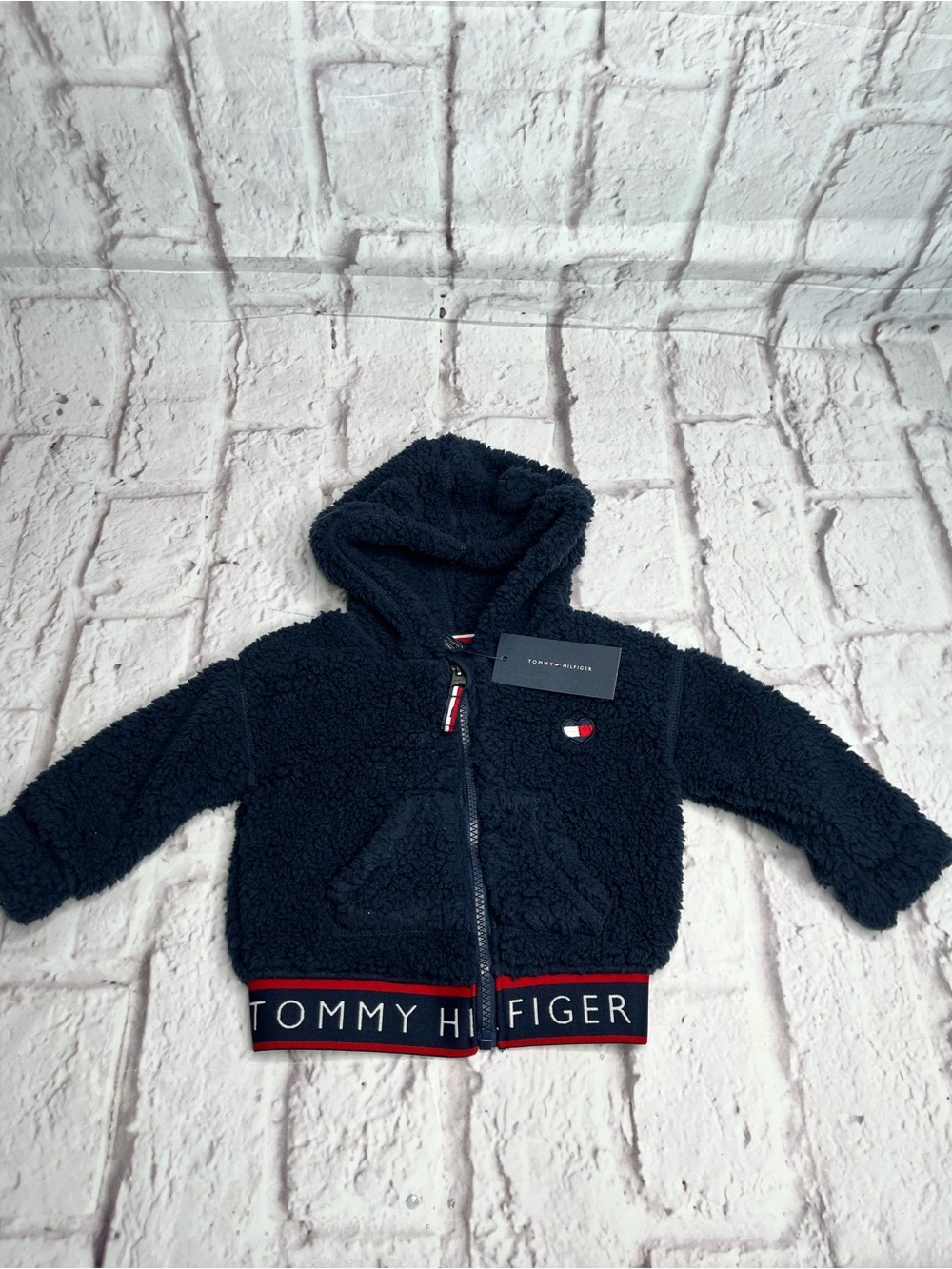 Tommy Hilfiger Navy Sherpa Hoodie Jacket - Baby/Toddler size 12 months